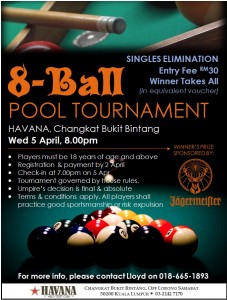 Pool Tournament Poster Singles With Jager 5Apr17